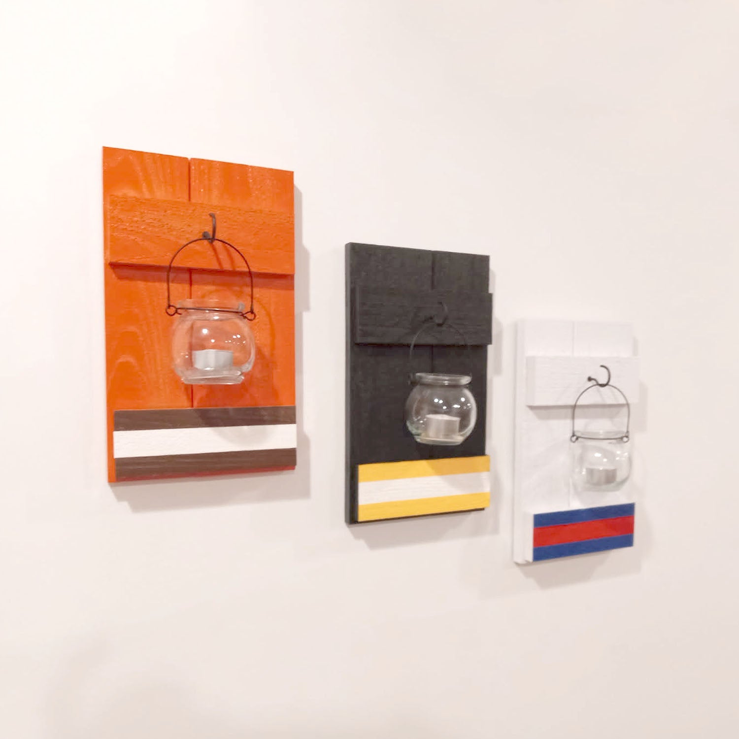 Handmade Custom Candle Sconces in Professional Sports Team Colors