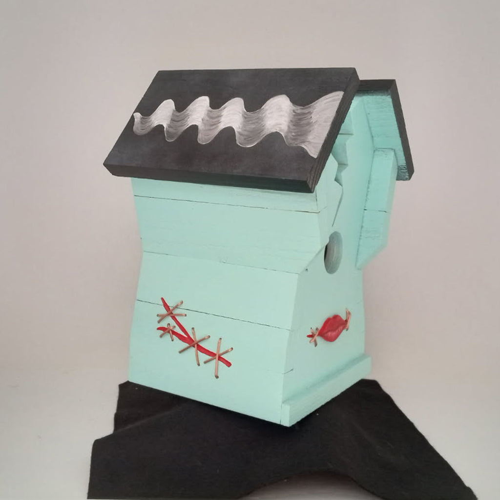 Handcrafted Frankin Outdoor Bird House with Lighting Bolt Design