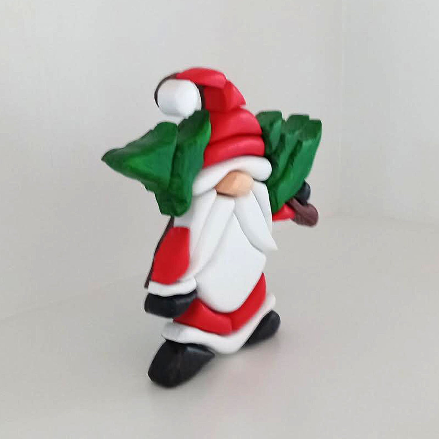 Layered Hand Crafted Wooden Santa Gnome with Christmas Tree