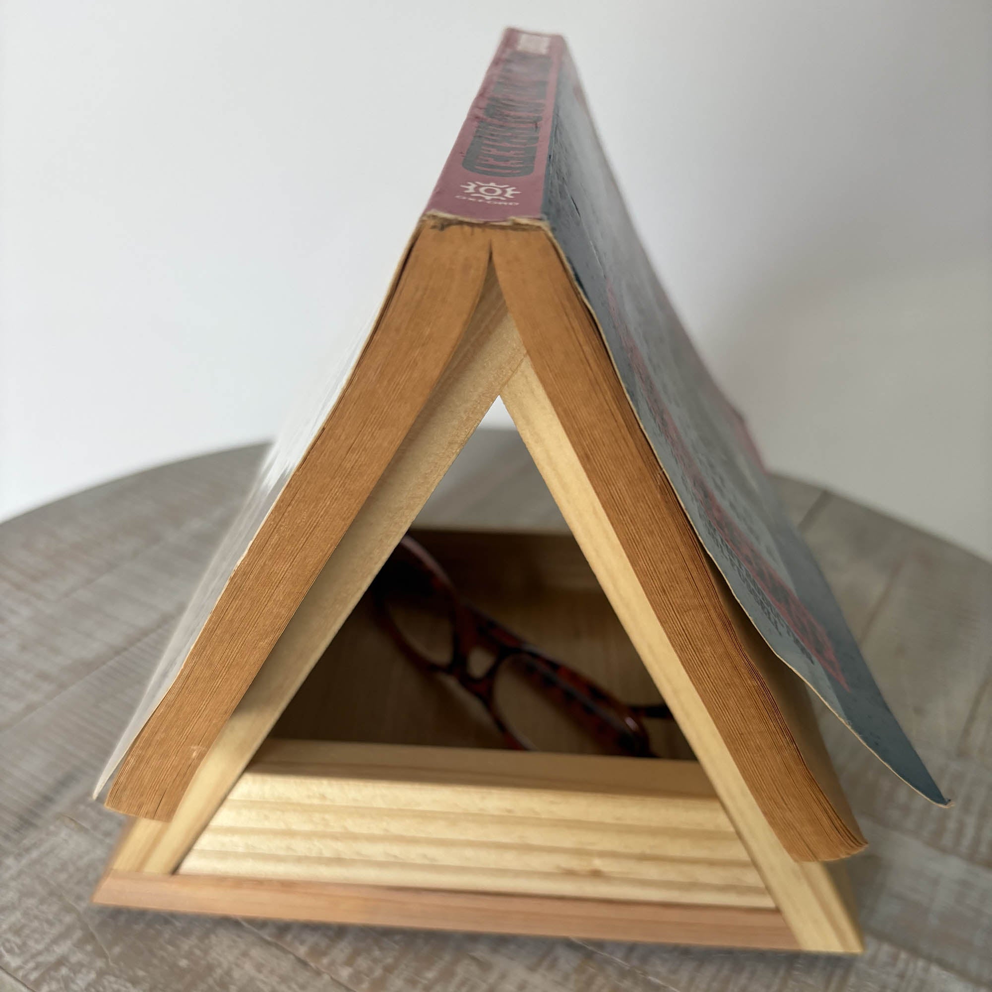 Handcrafted Cedar Book Stand with Storage Drawer: Nightstand Reader Gift
