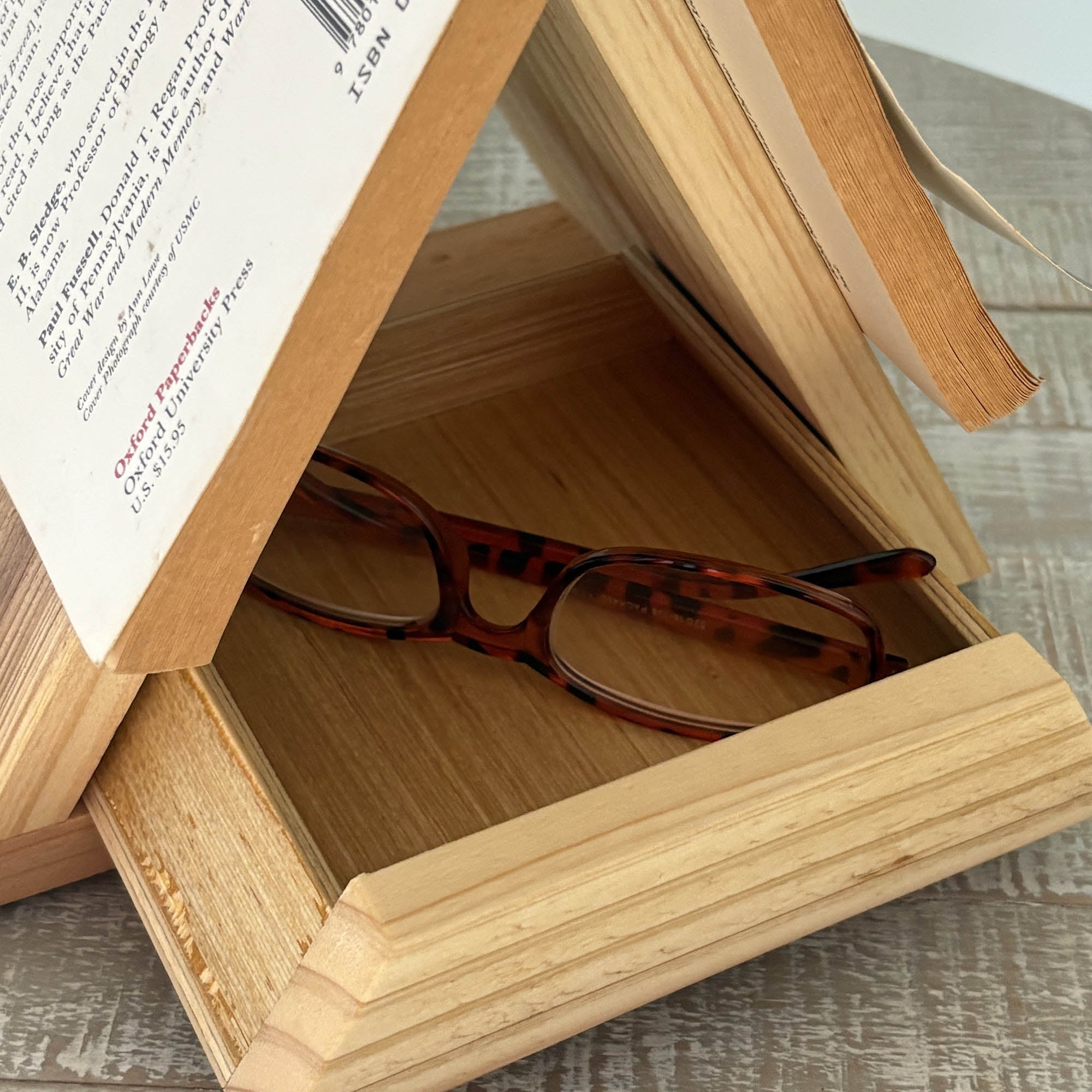 Handcrafted Cedar Book Stand with Storage Drawer: Nightstand Reader Gift