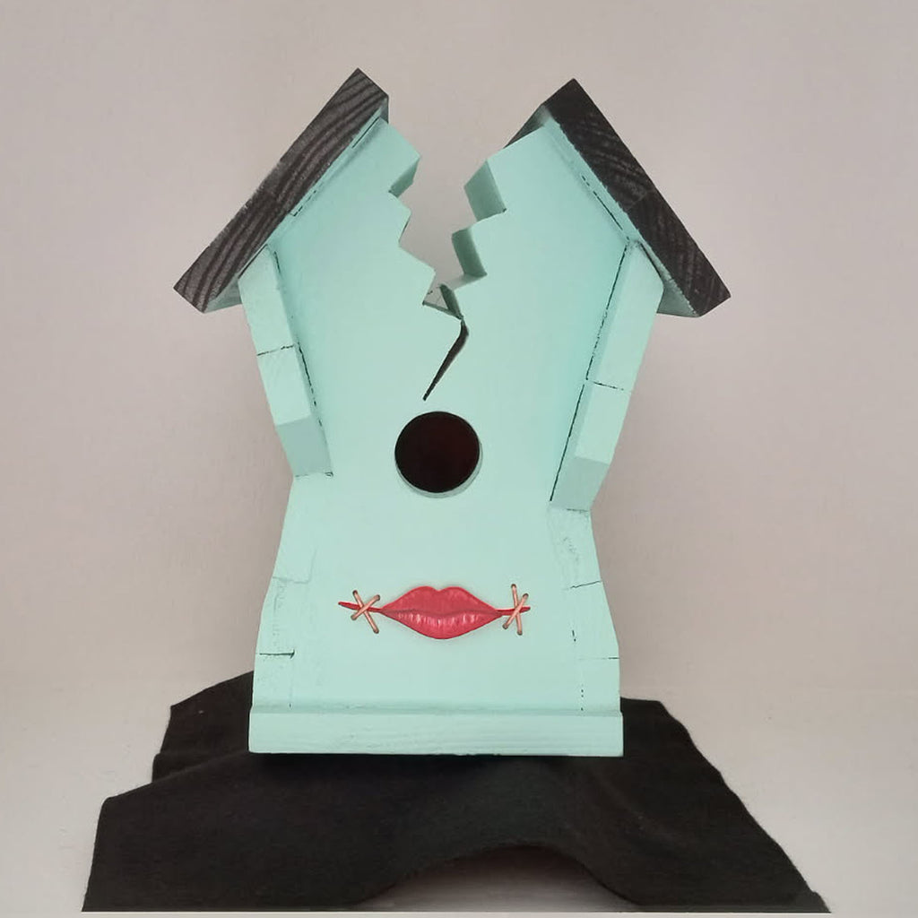 Handcrafted Frankin Outdoor Bird House with Lighting Bolt Design