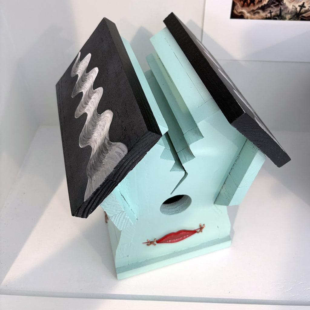 Handcrafted Frankin Outdoor Bird House with Lighting Bolt Design