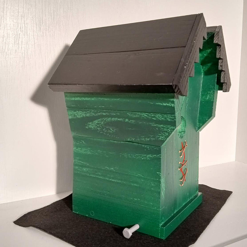 Handcrafted Frankin Outdoor Bird House with Lighting Bolt Design