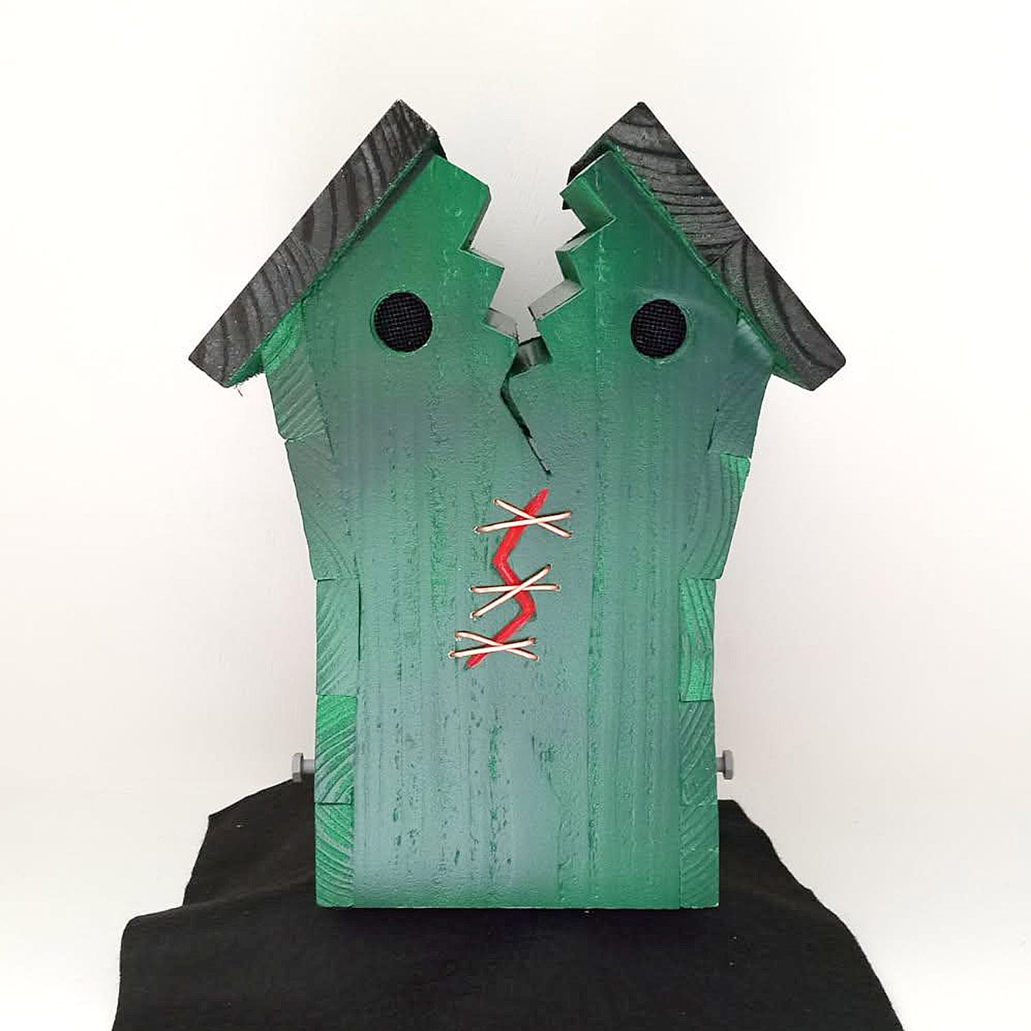 Handcrafted Frankin Outdoor Bird House with Lighting Bolt Design