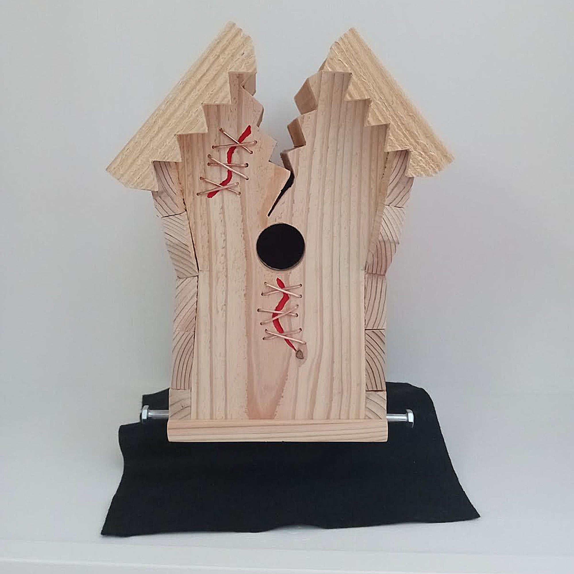 Handcrafted Frankin Outdoor Bird House with Lighting Bolt Design