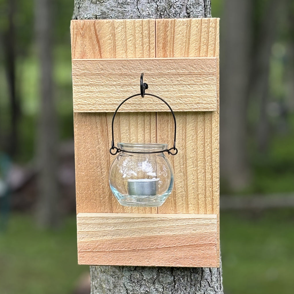 Rustic Cedar Candle Sconces: Farmhouse Wall Decor, Set of 2 (Multiple Colors)