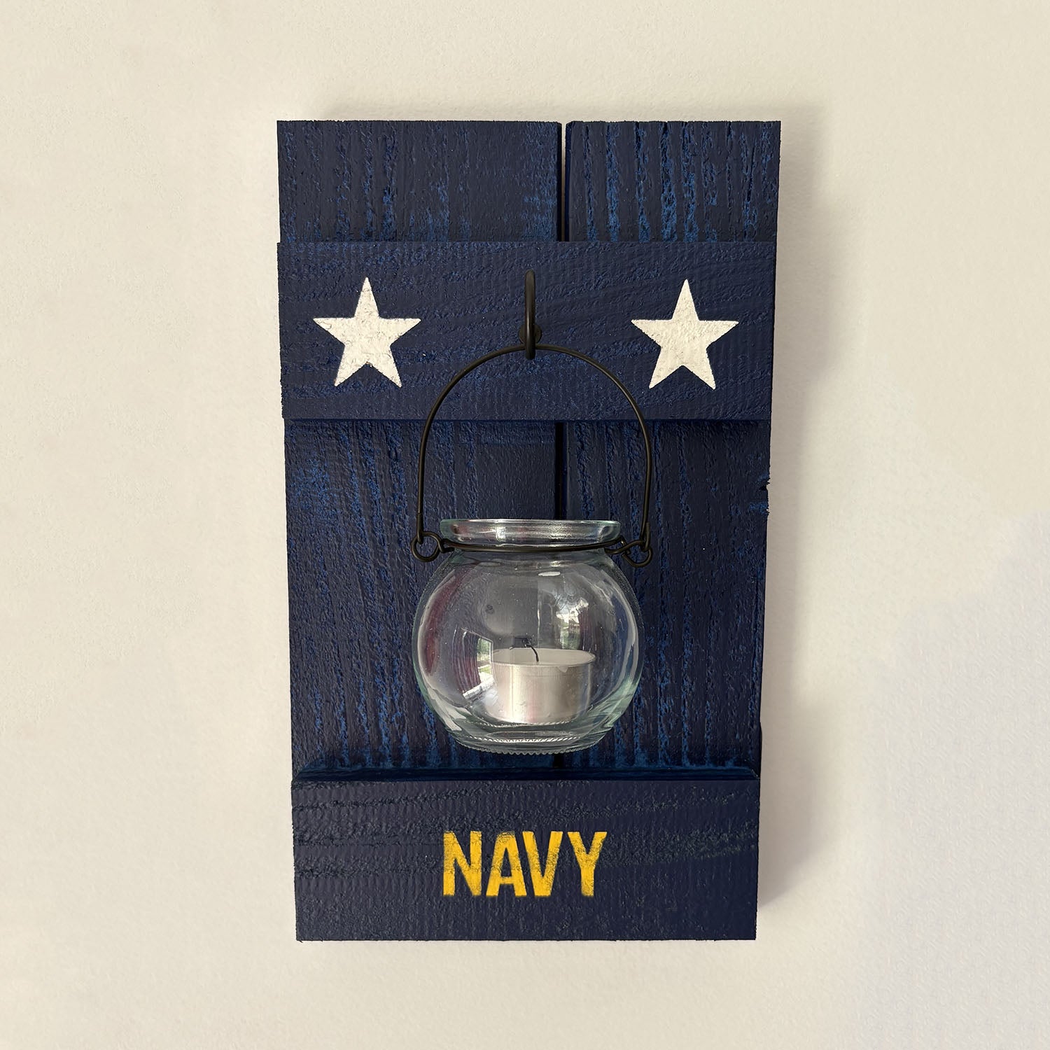 Military Rustic Cedar Candle Sconces: Army, Navy, Air Force, Marines, POW-MIA