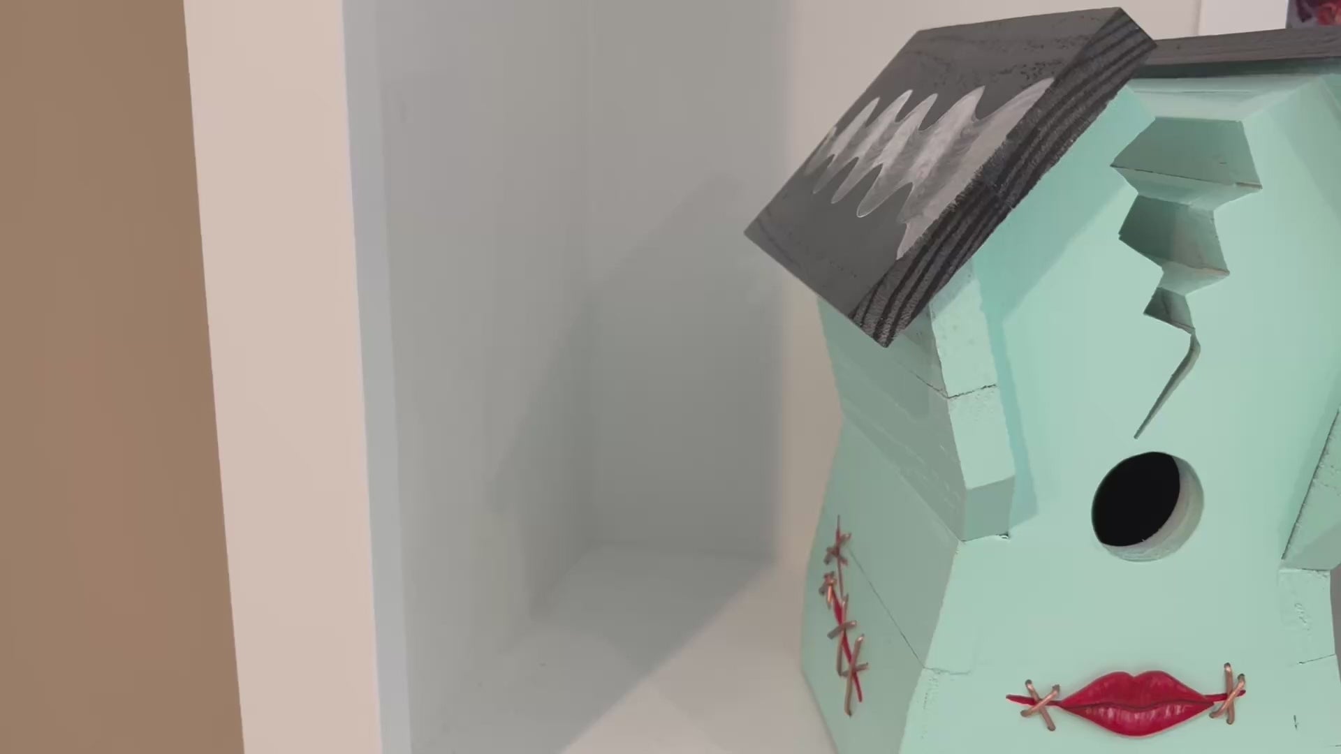 Handcrafted Frankin Outdoor Bird House with Lighting Bolt Design