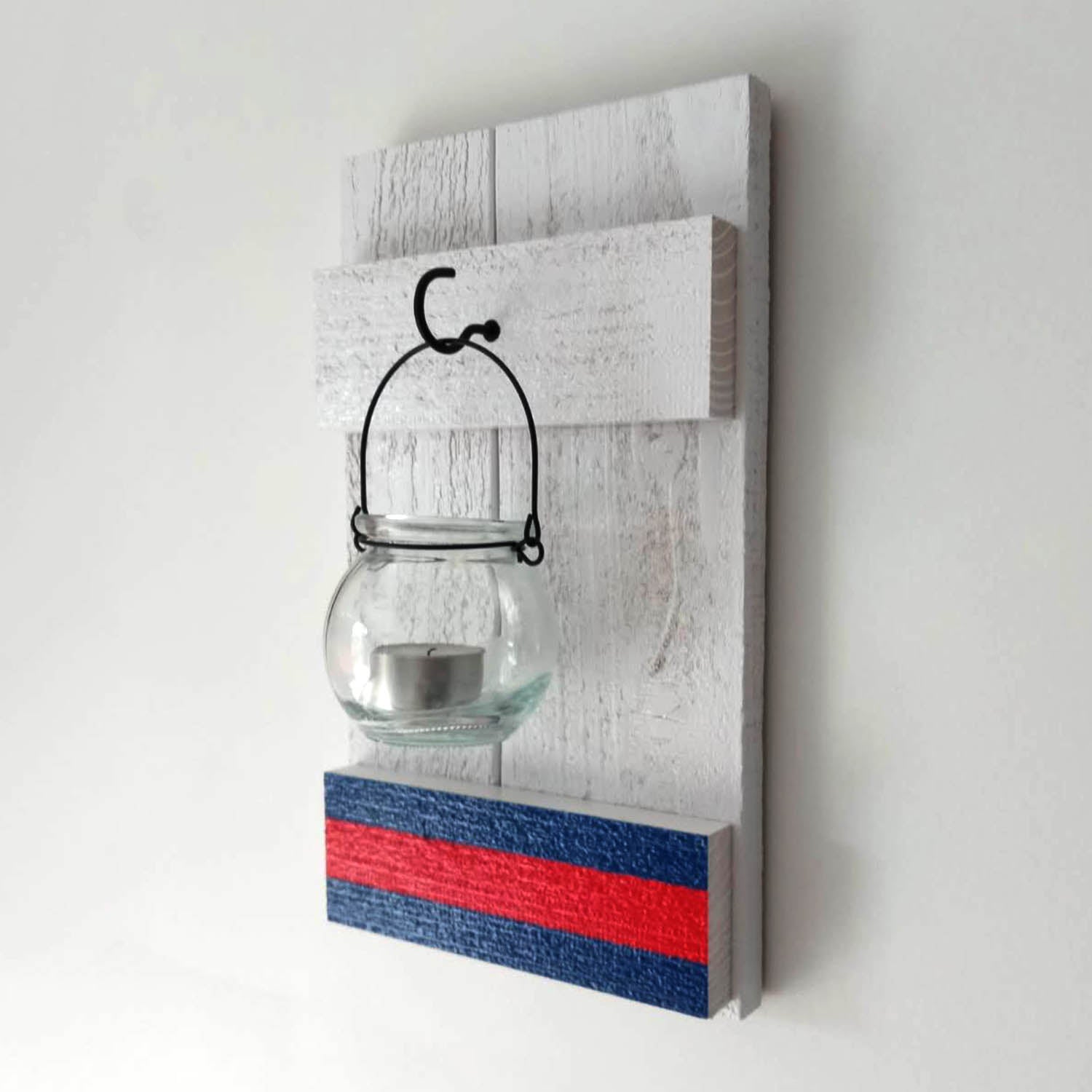 Handmade Cedar Football Team Candle Sconce: Professional or College