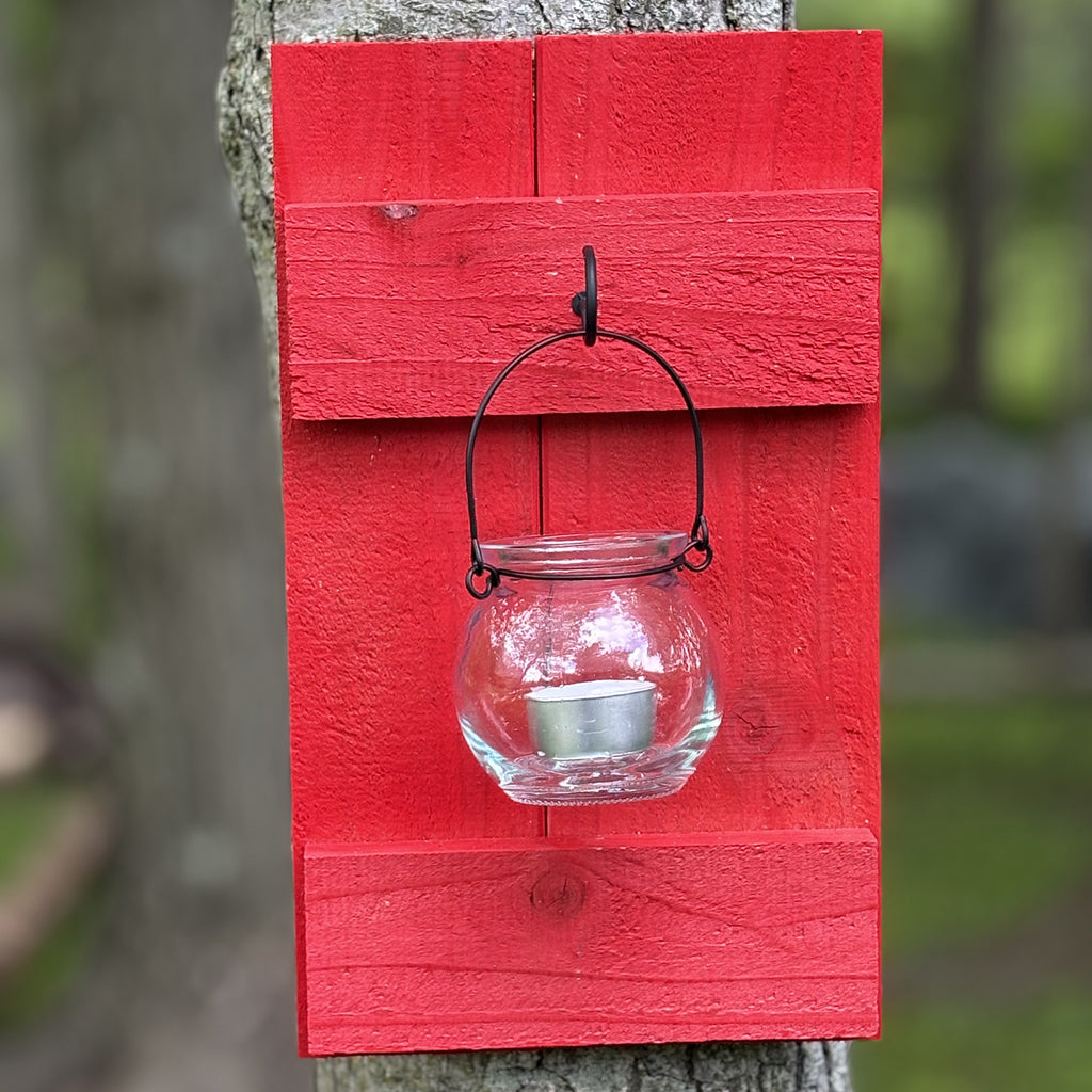 Rustic Cedar Candle Sconces: Farmhouse Wall Decor, Set of 2 (Multiple Colors)