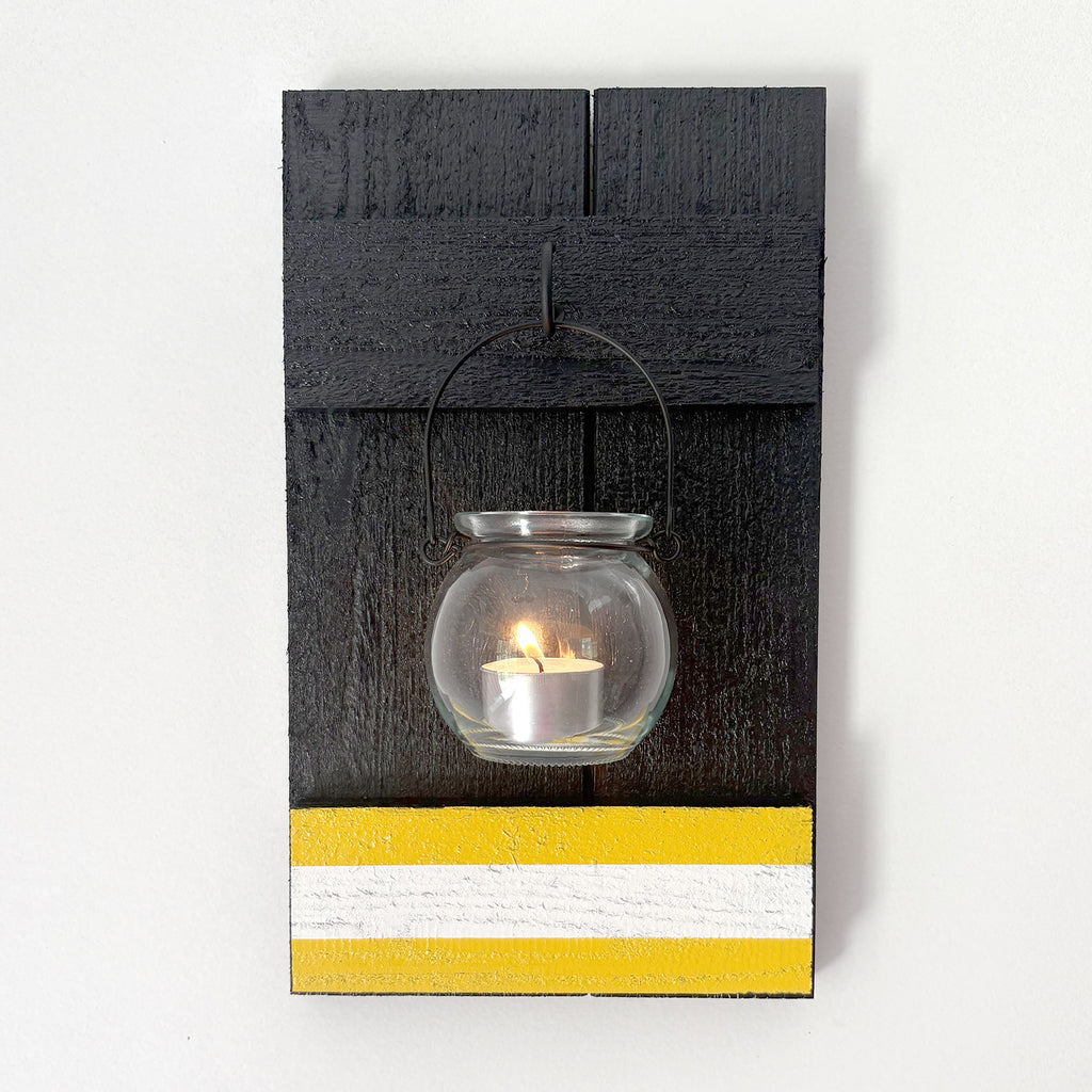 Handmade Cedar Football Team Candle Sconce: Professional or College