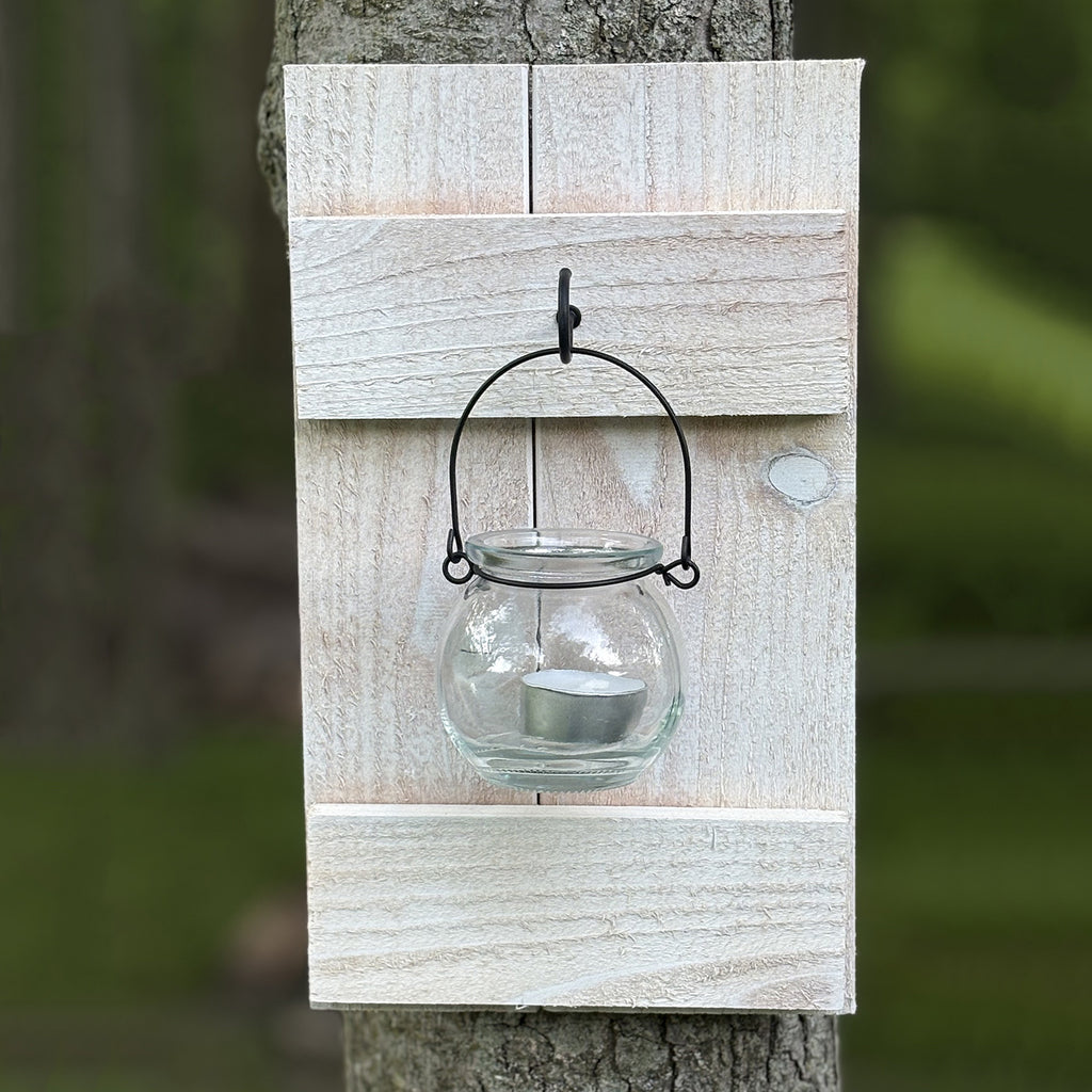 Rustic Cedar Candle Sconces: Farmhouse Wall Decor, Set of 2 (Multiple Colors)