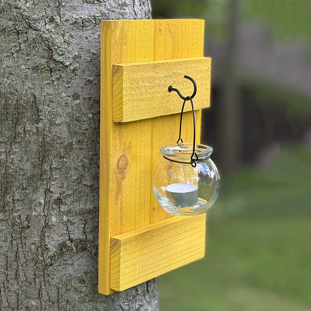 Rustic Cedar Candle Sconces: Farmhouse Wall Decor, Set of 2 (Multiple Colors)